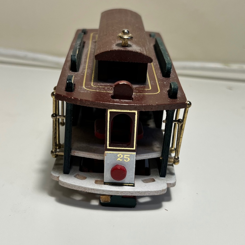 GATCO San Francisco Cable Car Music Box Powell & Hyde Green Brown Wood No. 25 - Picture 5 of 12